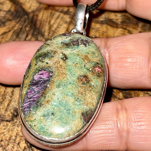 Green Ruby Fuchsite Pendant 2 1/4” - Picture 4 of 15